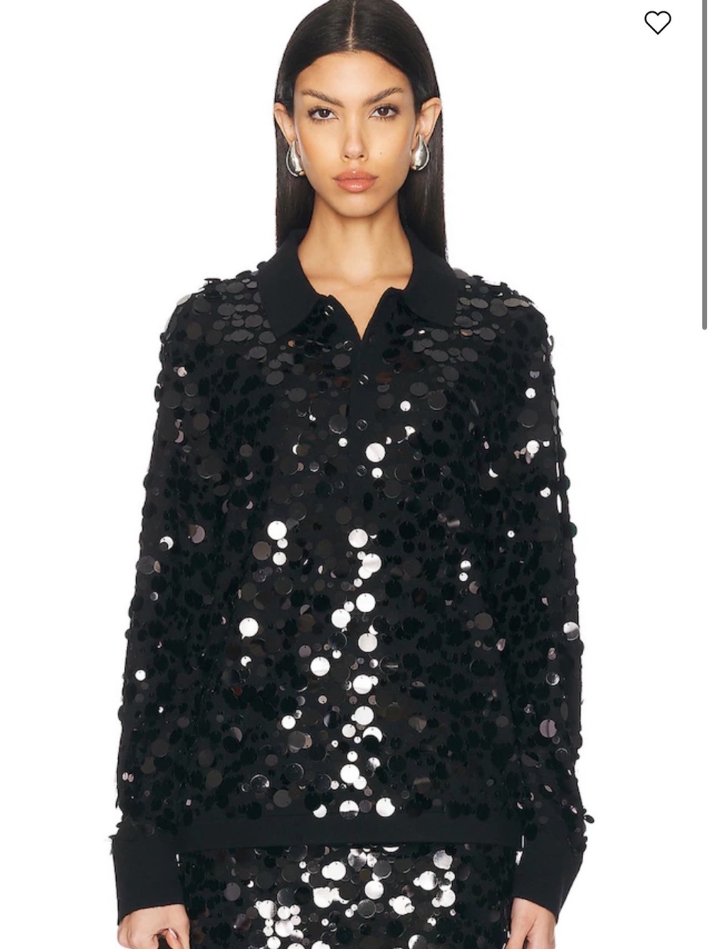 Helmut Lang Sequin Polo Sweater